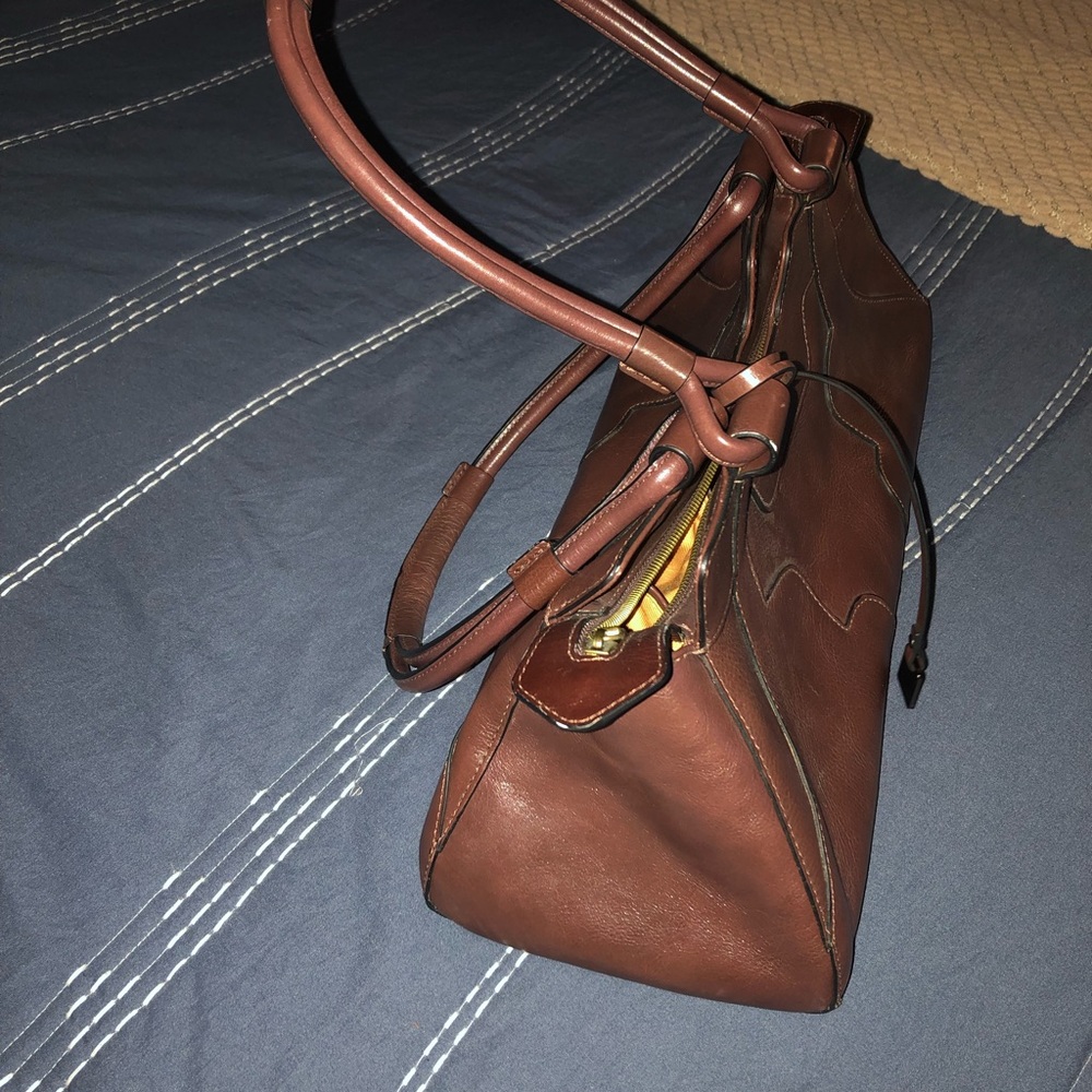 HOBO Chestnut Brown Leather Top-Handle Shoulder Bag - Picture 3 of 5